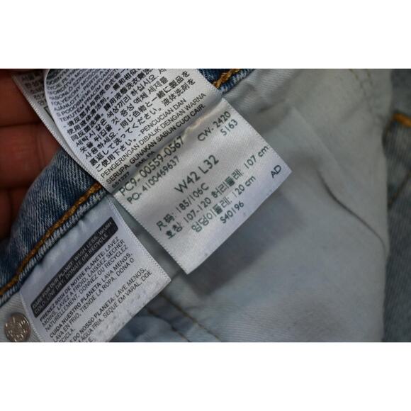 Levi's 559 Relaxed Straight Fit Rugged Blue Denim Jeans Mens Sz 42 x 32 - Picture 8 of 10